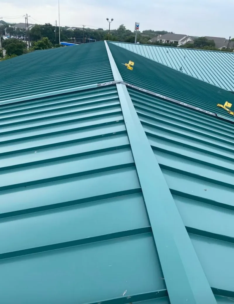 Green commercial metal roof ridge and valley for Metal Roof Repair in Tobyhanna